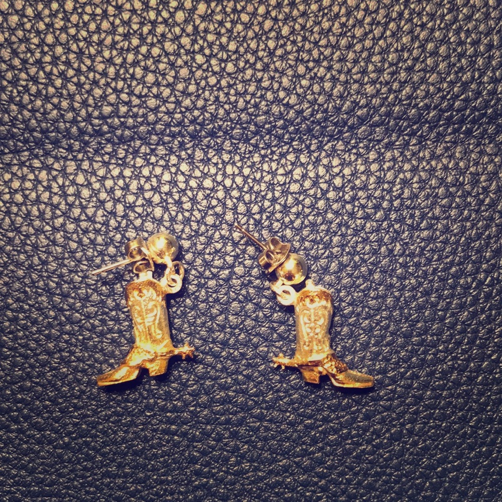 Cowboy boot earrings